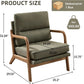 Mid Century Emerald Linen Upholstered Accent Chair