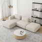 Soft Corduroy Sectional Sofa Set L Shaped Cream Modular