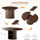 Walnut Extendable Round Dining Table Hidden Storage