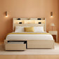 King Size Bed Frame Antique White With Bookcase Headboard