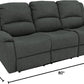 80-Inch RV Triple Recliner Sofa With Convertible Console