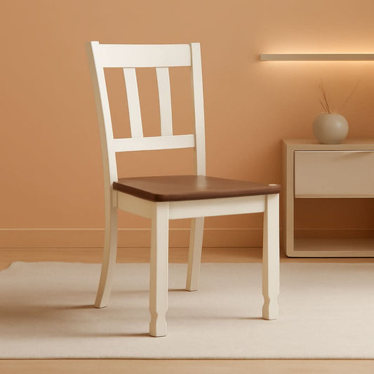 Rake Back Cottage Dining Chair Set Of Two Brown And White