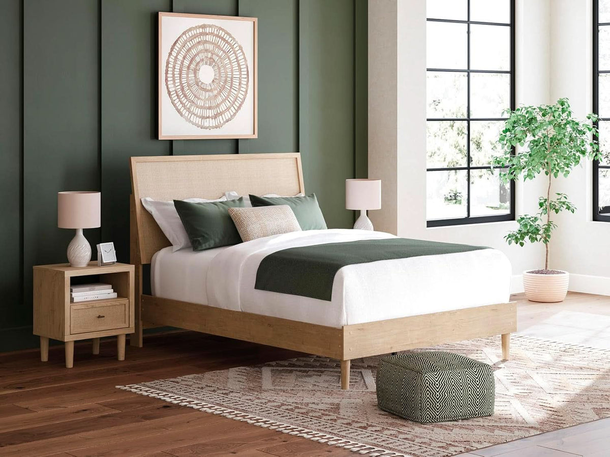 Queen Panel Platform Bed Engineered Hard wood Frame
