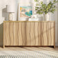 Natural Fluted Buffet Cabinet With Adjustable Shelves