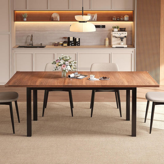 63 Inch Extendable Dining Table Classic Rustic Chic