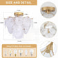 Golden Glass 4-Light Flush Mount Ceiling Chandelier