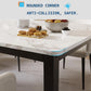78 Inches Marble Industrial Rectangular Dining Table-3
