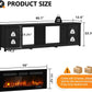 80 Inch Black Modern Fire place TV Entertainment Center
