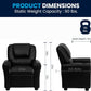 Kids Leathersoft Recliner With Cup Holder And Safety Recline Black