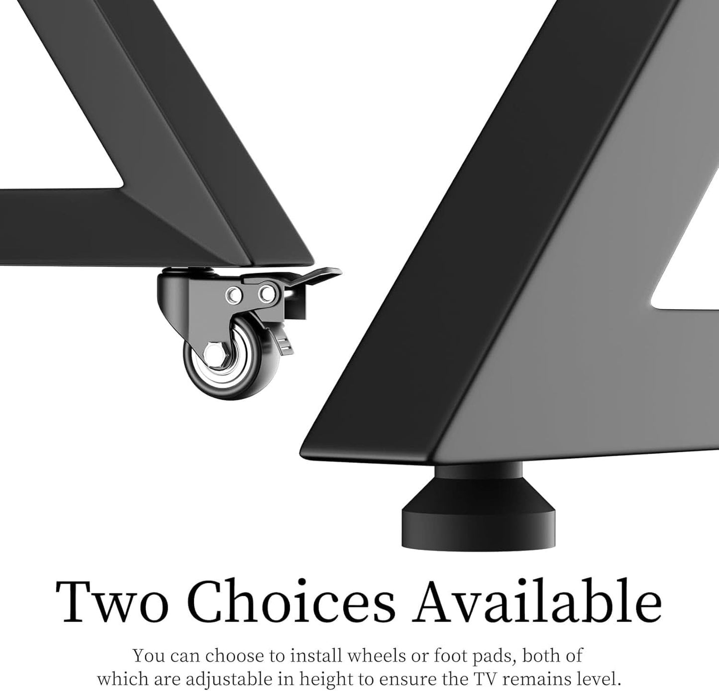 Rolling TV Floor Stand With Adjustable Shelving Unit
