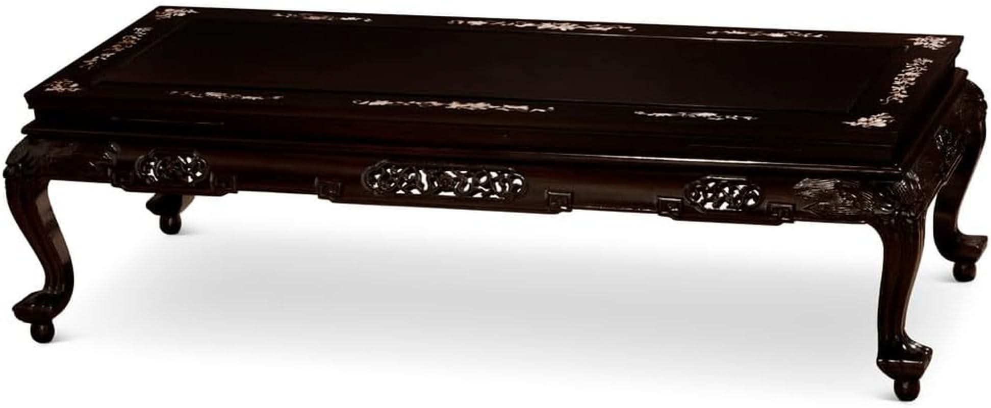 Dark Cherry Rosewood Mother Pearl Motif Living Room Set-3