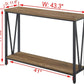 Industrial Oak Rustic Sofa Console Table Two Tiered