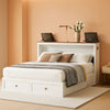 White Queen Murphy Cabinet Bed USB Charging-0