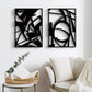 Black Abstract Metal Wall Art 4 Pack Minimalist 3D