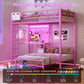 Twin Over Twin Bunk Bed With Desk USB Charging Storage