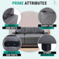 L Shaped Sectional Sleeper Sofa With USB Ports Gray Leather