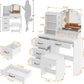 White Makeup Vanity Desk With Premium Illumination