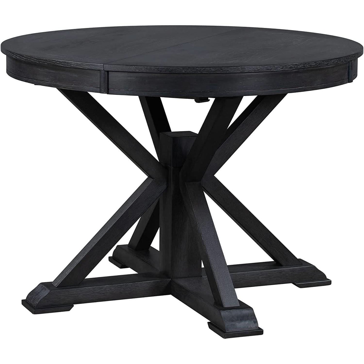 Extendable Round Dining Table Set 5 Piece Modern Farmhouse Style