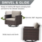 Seven Piece Outdoor Wicker Patio Furniture Set With Swivel Rockers