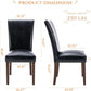 Parsons Dining Chairs Set Of 4 Black Upholstered Nailhead Trim