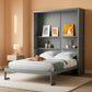 Retractable Gray Murphy Bed With Space Saving Shelves-0