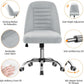 Linen Office Desk Chair With Rolling Wheels For Home Office