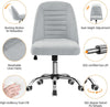 Linen Office Desk Chair With Rolling Wheels For Home Office