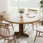 Round Dining Table 47 Inch Brown Matte Textured Finish