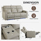 Grey Luxurious Leather Reclining Sofa With Headrest