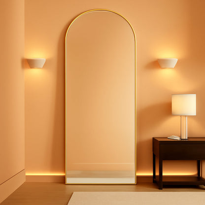 Full Length Mirror Gold Aluminum Freestanding Frame