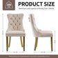 Beige Velvet Dining Chairs Set Of Four Wingback Button Tufted Dining Room Chairs