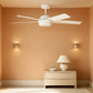 52 Inch White Ceiling Fan With Dimmable LED Lights