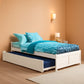 Twin Platform Bed White Footboard Trundle Included