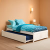 Twin Platform Bed White Footboard Trundle Included