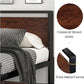 14 Inch King Size Metal Platform Bed Frame with Wooden Headboard and Footboard, Mattress Foundation, No Box Spring Needed, Large under Bed Storage, Mahogany