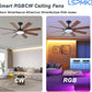52 Inches Ceiling Fan Ultraquiet Reversible Lights