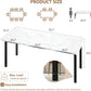 Premium Grade 79 Inch Dining Table Iron Legs Marble Top-1