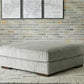 Oversized Tufted Upholstered Ottoman With Light Gray