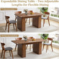 Extendable Rectangular Dining Table 55 Inches Walnut