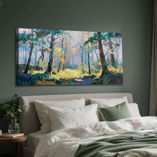 Forest Landscape Wall Art 48x24 Inches Canvas Painting