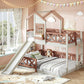 Twin Over Full Bunk Bed Playhouse With Slide Loft Storage