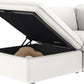 White Hemp Velvet Ottoman Footstool Removable Covers