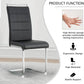 Dining Chairs Set Of 4 PU Leather High Back Black Kitchen