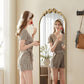 Arched Floor Mirror 21x56 Gold Baroque Reflections