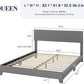 Queen Size Upholstered Headboard Platform Bed Slats
