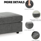 Stairatt Rectangular Gray Upholstered Ottoman Cushioned