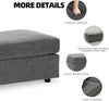 Stairatt Rectangular Gray Upholstered Ottoman Cushioned