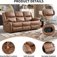 Brown Extra Wide Reclining Sofa Set Living Room Collection