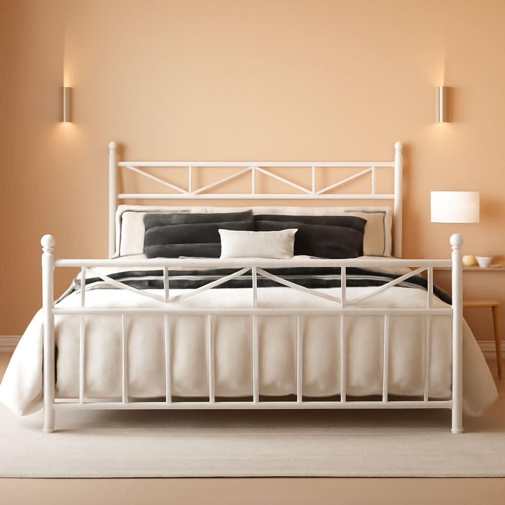 King Industrial Strength Bed Frame With Led Head board