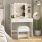 Vanity Desk White Ceramic Finishes LED Illumination